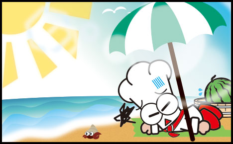 夏だからってはしゃぎすぎると、すぐ夏バテしちゃうタニー。
