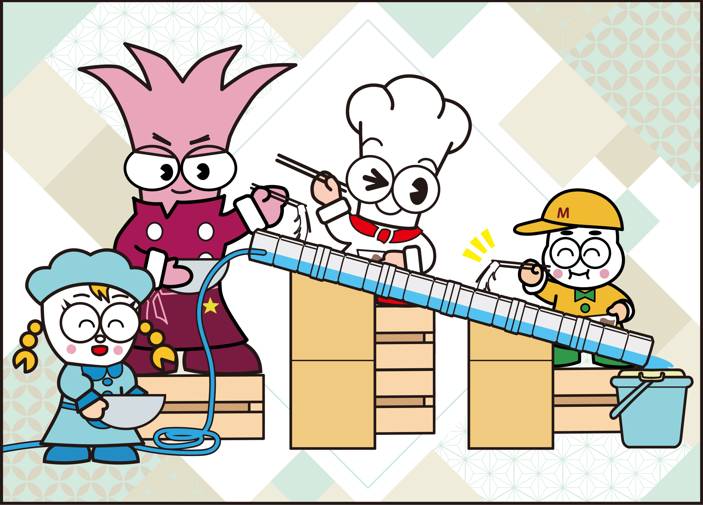 流しそうめん、すごく楽しかっタニー。